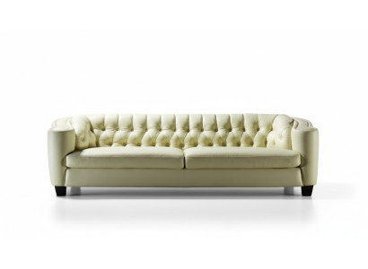 Sofá Chesterfield de lujo 4 plazas de cuero sintético blanco sofá moderno