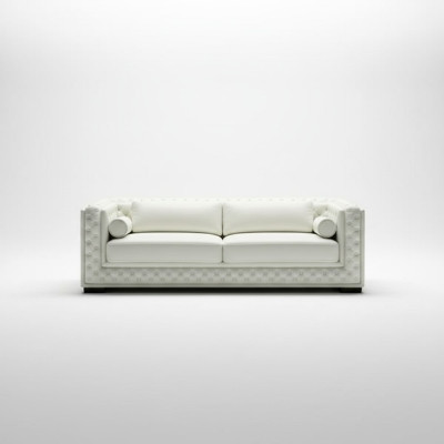 Sofá de cuero Chesterfield de 3 plazas Sofás Sofás Chesterfield de cuero