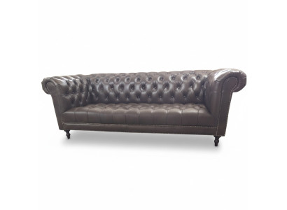 Sofá de 4 plazas Chesterfield, lujo de 245 cm, sofá de cuero.