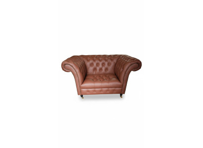 Lujo Chesterfield Sillón Cuero Asiento Salón Sillón Marrón Moderno