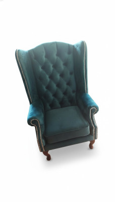 Sillón Chesterfield de terciopelo, sillón individual, sillón lujoso, sofá.
