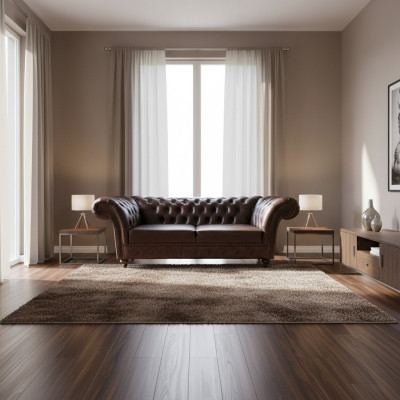Sofá Chesterfield de 3 plazas, sillón de lujo, 230 cm.
