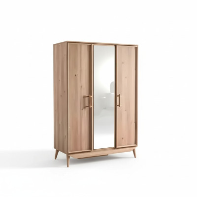 Armario de ropa marrón de madera, diseño de muebles de dormitorio, armarios elegantes.