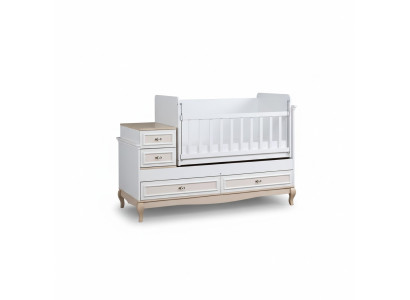 Cama de bebé cama para niños conjunto de cama cajón blanco en la habitación moderna de los niños