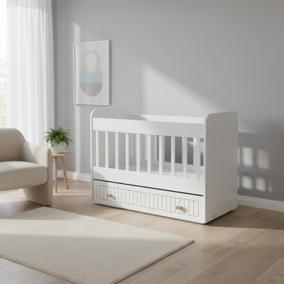 Cama de bebé cuna cama conjunto de cama cajón blanco en estilo para la habitación de niños