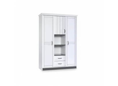 Armario de estilo rústico para ropa, muebles de dormitorio de madera blanca, armario, armarios elegantes.