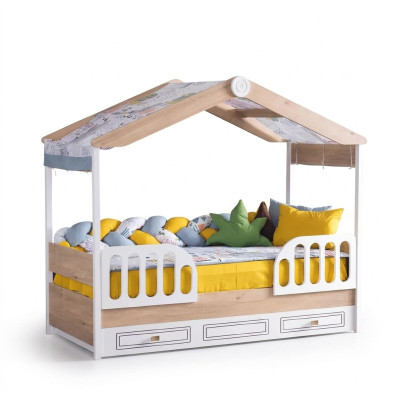 Camas infantiles de madera, muebles de dormitorio nuevos para jóvenes.