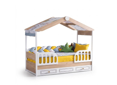 Camas infantiles de madera, muebles de dormitorio nuevos para jóvenes.