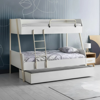 Cama juvenil blanca Cama infantil Diseño Cama moderna Muebles de habitación infantil
