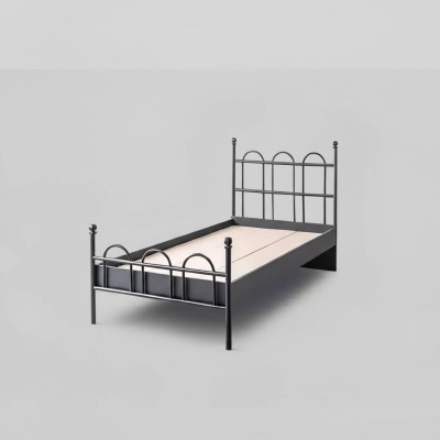 Cama de metal negro Marco de cama clásica Habitación juvenil Negro