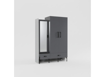 Armario Gris Vestuario Armarios Dormitorio Madera Muebles Mobiliario 134cm