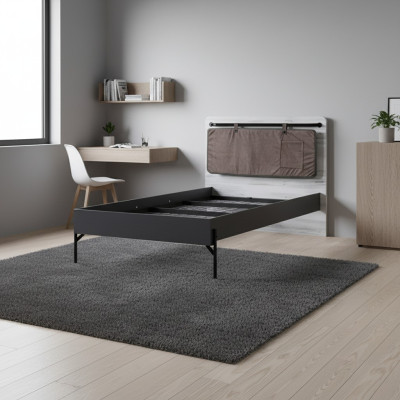 Camas para adolescentes Cama individual Gris Muebles de cama Dormitorio Cama individual