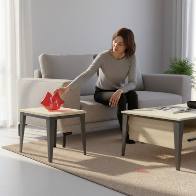 Mesa de centro marrón de lujo de diseñador Muebles de madera de oficina modernos