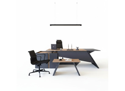 Muebles de oficina de lujo: escritorio, mesa de centro, archivador, juego de 3 piezas.