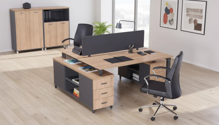 Escritorio 6 cajones Muebles de oficina modernos Mesa de madera de lujo