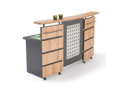 Recepción moderna con cómoda de madera gris muebles de oficina nuevos