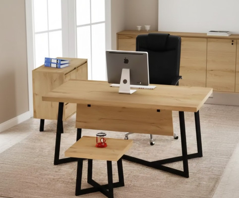 Marrón claro Escritorio de diseñador Muebles de oficina Diseñador Mesas Madera Nuevo
