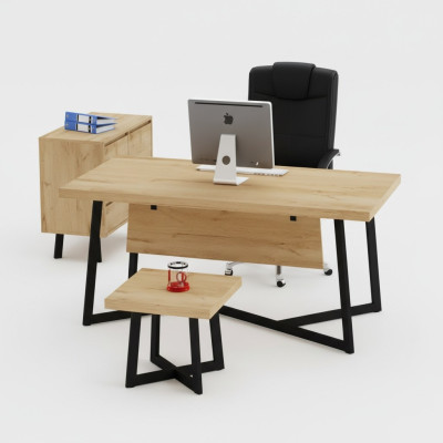 Marrón claro Escritorio de diseñador Muebles de oficina Diseñador Mesas Madera Nuevo