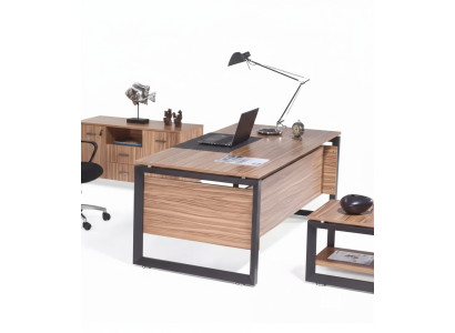 Diseñador Escritorio marrón Muebles de oficina de lujo Madera Mobiliario elegante