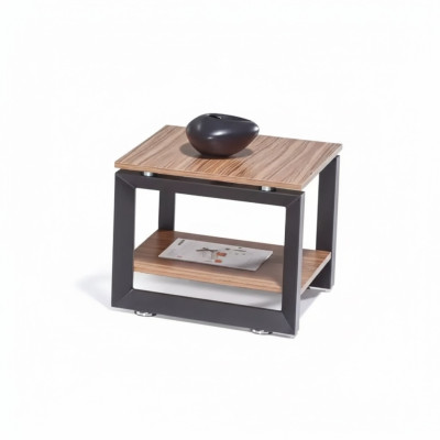 Mesa de centro cuadrada marrón de lujo de madera para el diseño de muebles de sala de estar.