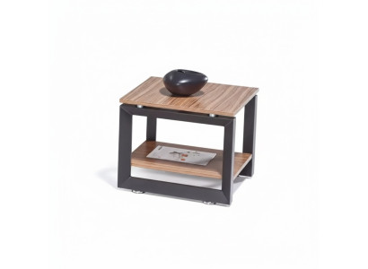 Mesa de centro cuadrada marrón de lujo de madera para el diseño de muebles de sala de estar.