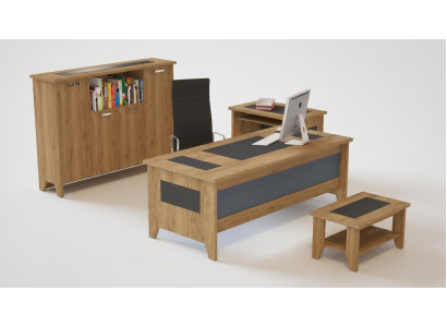 Set de oficina de alta calidad y elegante en estilo moderno hecho de madera resistente.