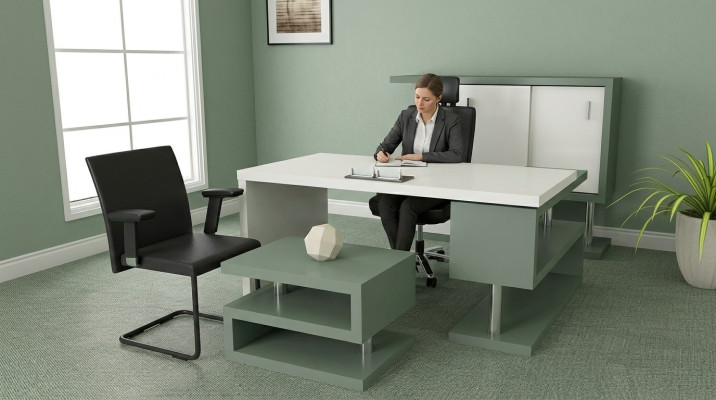 Muebles de oficina exclusivos y modernos, escritorio de madera, archivador, mesa de centro
