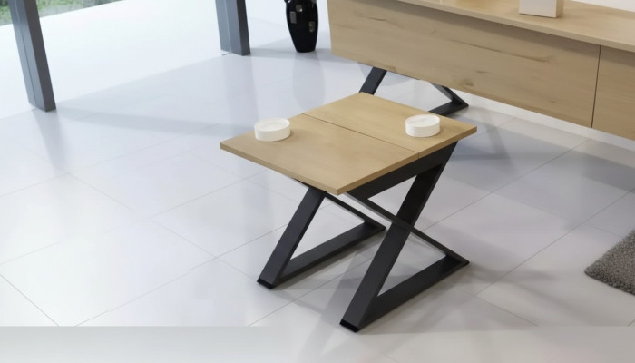 Mesa de centro cuadrada marrón de diseñador