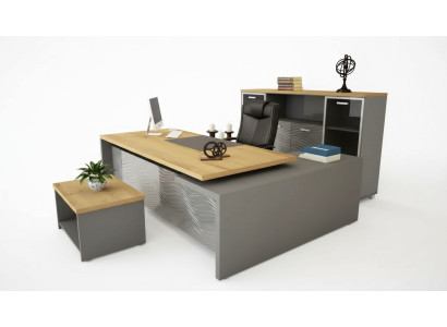 Set de oficina de alta calidad y moderno hecho de madera resistente en un estilo elegante.