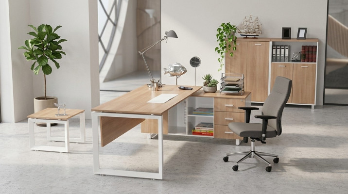 Muebles de oficina, escritorio, archivador, mesa de centro, conjunto de 4 piezas, decoración