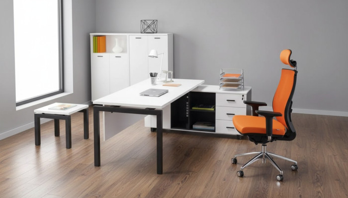 Mobiliario de oficina Conjunto de escritorio Archivador Mesa de centro Set de 4 piezas