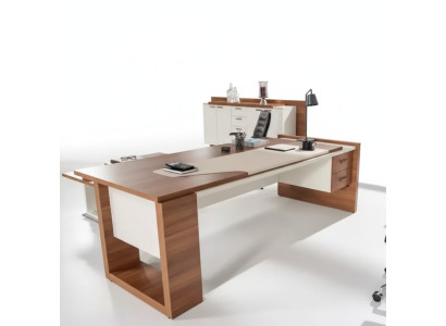 Moderno escritorio muebles de oficina de lujo madera marrón cajones exclusivos