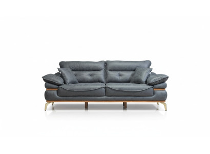 Moderno salón de diseño gris con sofá de 3 plazas y nuevo sillón.