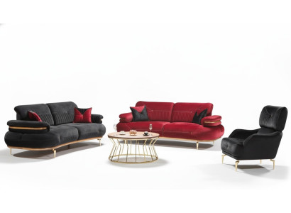 Set de muebles de sala modernos Sofá tapizado Sillón moderno de 3 piezas