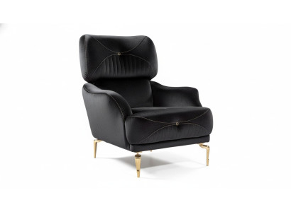 Exclusiva Sillón de tela Negro Sofá Individual Acolchado moderno nuevac