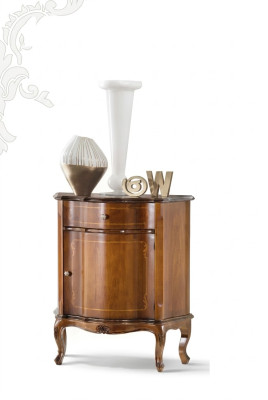 Clásica cómoda marrón para dormitorio, mueble de diseñador consola auxiliar.