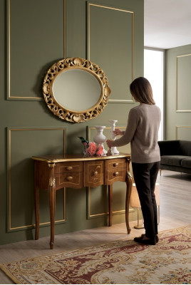 Mesa consola clásica Mesa de madera marrón Muebles de diseño para sala de estar