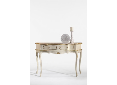 Mesa consola clásica blanca de dormitorio de madera estilo barroco