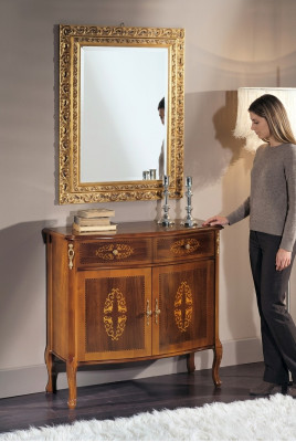 Bufete lateral marrón de lujo, cómoda de madera clásica, consola de alta calidad, muebles de alta calidad.