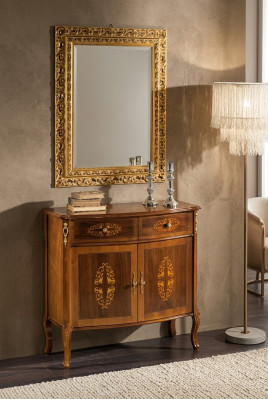 Bufete lateral marrón de lujo, cómoda de madera clásica, consola de alta calidad, muebles de alta calidad.