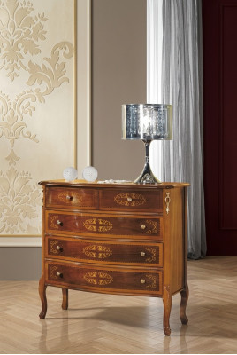 Diseñador Clásico Comoda de Madera con 4 Cajones Marrón Muebles de Sala
