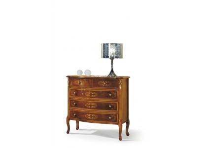 Diseñador Clásico Comoda de Madera con 4 Cajones Marrón Muebles de Sala