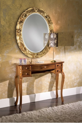Mesa de consola clásica, diseñador de tocador de madera marrón, mueble nuevo