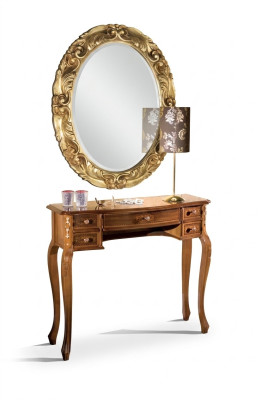 Mesa de consola clásica, diseñador de tocador de madera marrón, mueble nuevo