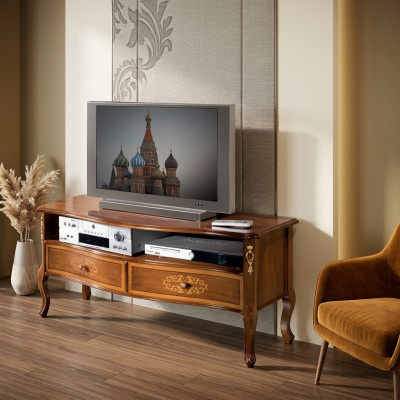 Mueble clásico para la sala de estar, soporte de TV de madera de diseño nuevo.