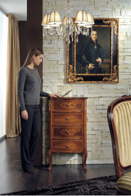Cómoda de lujo clásica de madera marrón diseño de muebles de sala de estar nuevo.
