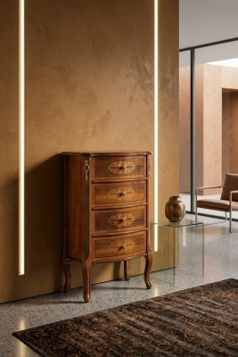 Cómoda de lujo clásica de madera marrón diseño de muebles de sala de estar nuevo.