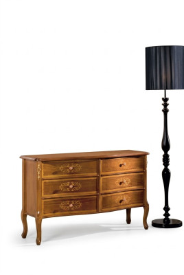 Diseño exclusivo de lujo, cómoda de madera marrón, muebles clásicos nuevos.