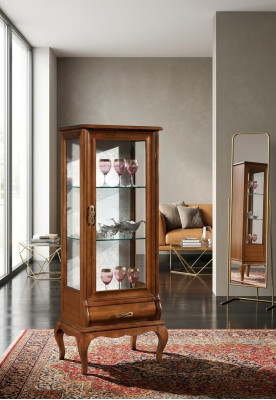 Muebles de madera Vitrina de cristal Armarios Sala de estar Muebles clásicos Vitrina Armario