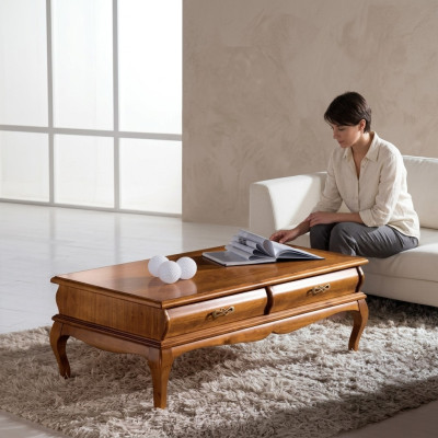 Mesa de centro Estilo clásico Mesa de sala Cajones Diseño de muebles